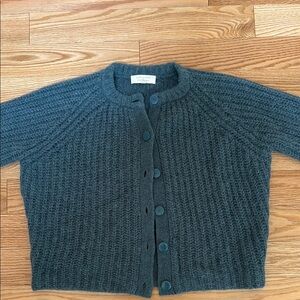 Sezane Emile Wool Blue Knit Sweater